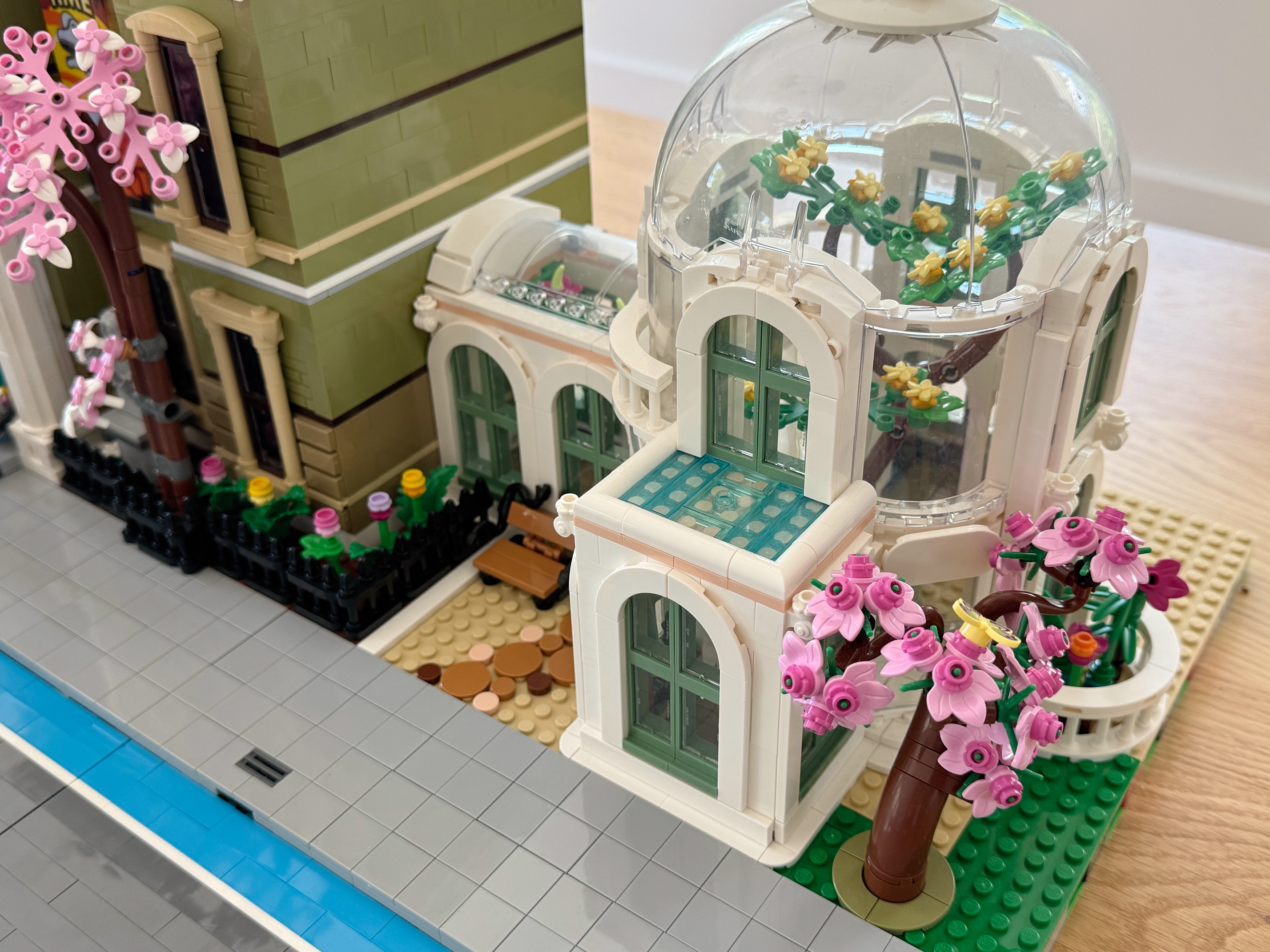 A LEGO botanical garden attached to a natural history museum